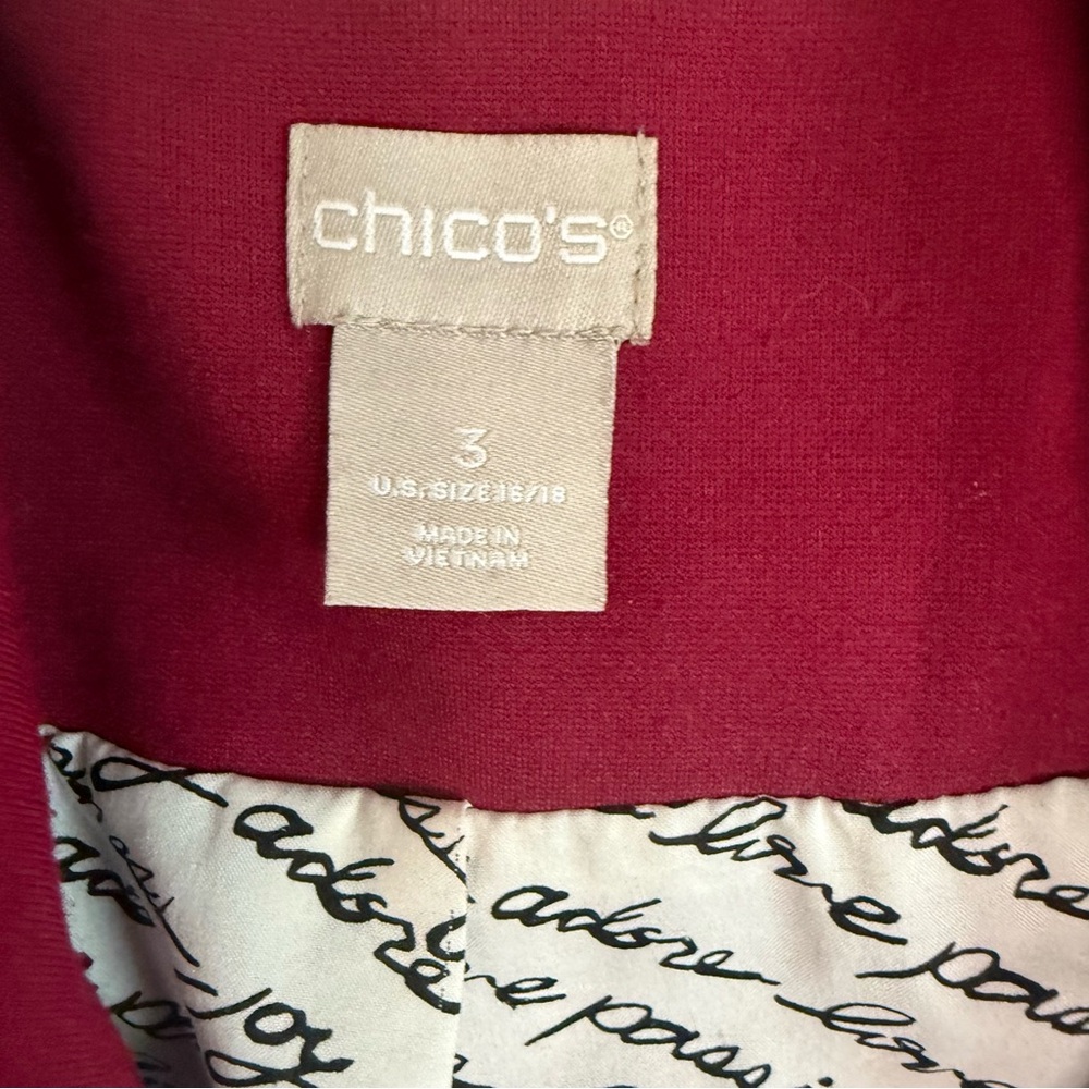 Chico’s Burgundy Jacket - Picture 2 of 11
